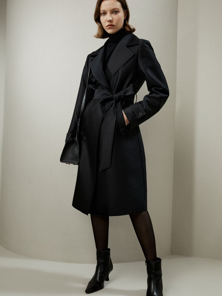 Lillysik Silk-Wool Mixed Trenchcoat